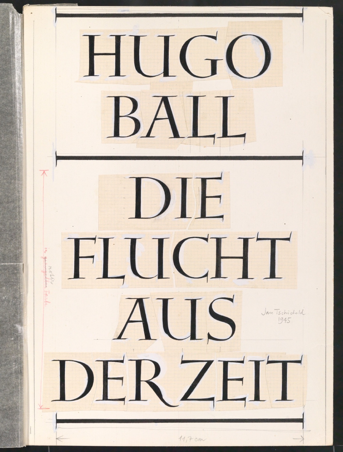 Entwurf von Schutzumschlag für Die Flucht aus der Zeit — Blatt 1