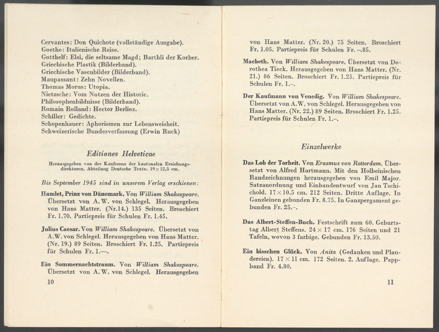 Verlagsverzeichnis September 1945 — Blatt 6