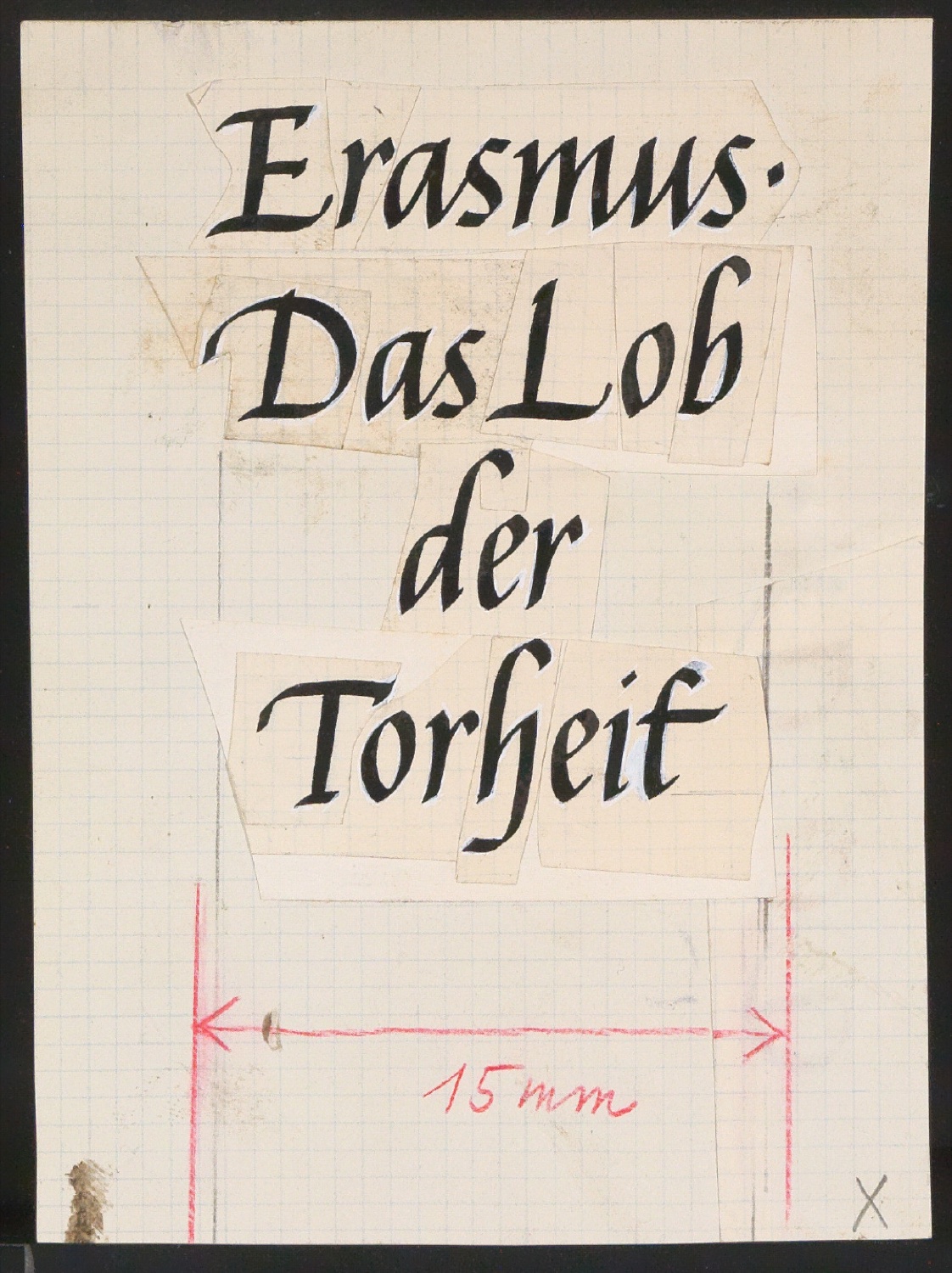Entwurfsskizzen für den Buchrücken von Das Lob der Torheit — Blatt 5