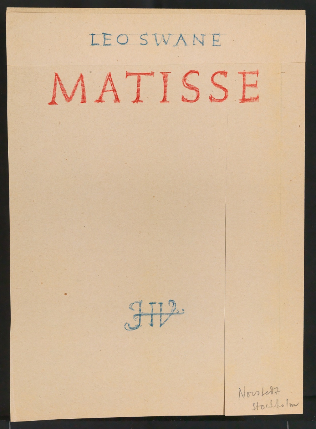 Entwurfsskizze für das Titelblatt von Matisse — Blatt 1