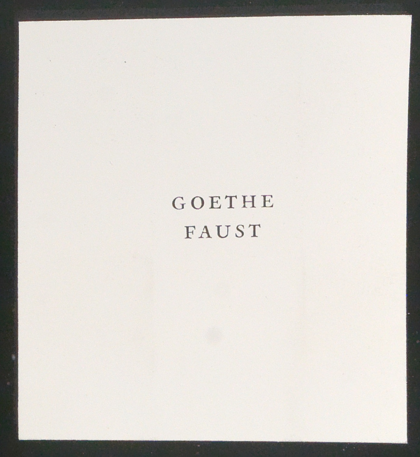 Probedruck für das Rückenschild von Goethes Werke, Band 3 — Blatt 1