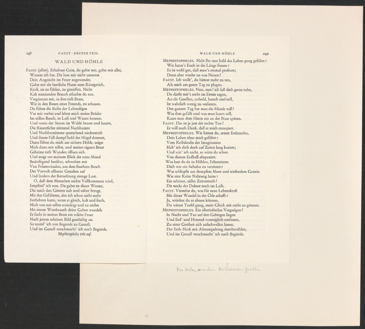Vier Seiten aus Birkhäuser-Goethe mit Anmerkungen — Blatt 2