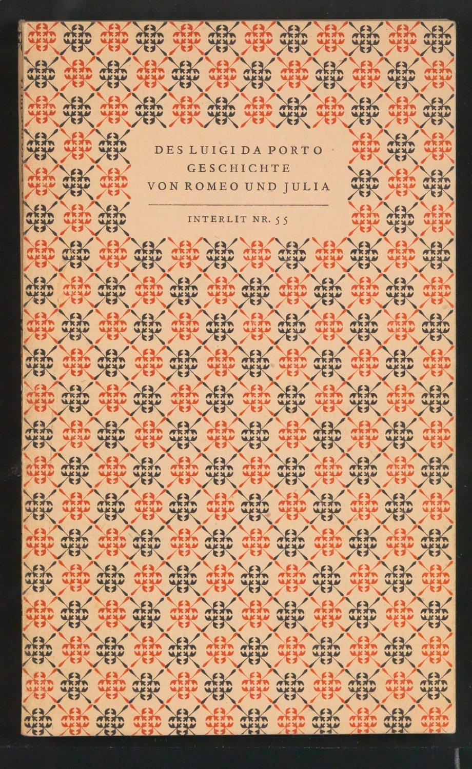 Blindband mit Schmutztitel und Titelblatt von Geschichte der Liebe und des Todes von Romeo und Julia — Blatt 1