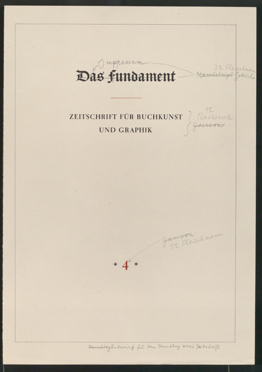 Korrekturfahnen für Titelblätter verschiedener Verlage — Blatt 3