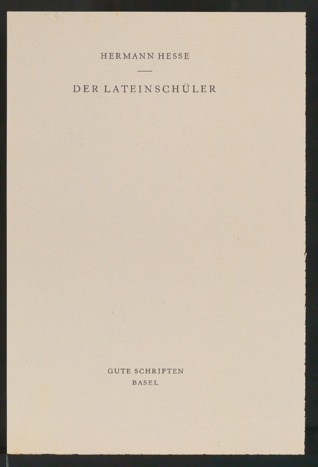 Probedrucke von Titelblatt mit rückseitigem Impressum für Der Lateinschüler — Blatt 2