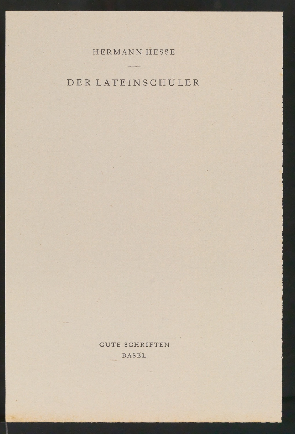 Probedrucke von Titelblatt mit rückseitigem Impressum für Der Lateinschüler — Blatt 3