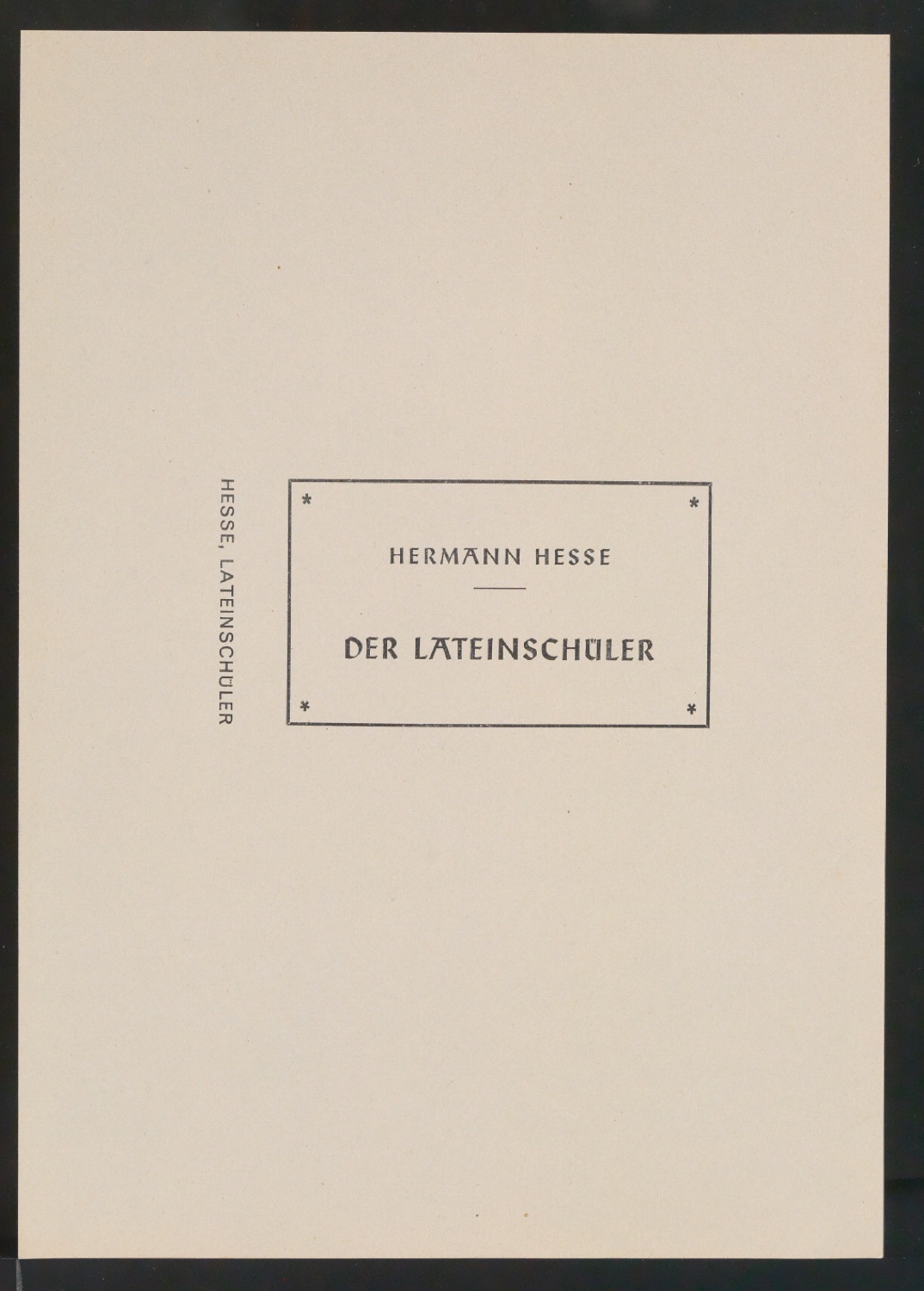 Probedrucke von Titelschild und Rückenschild für Der Lateinschüler — Blatt 5