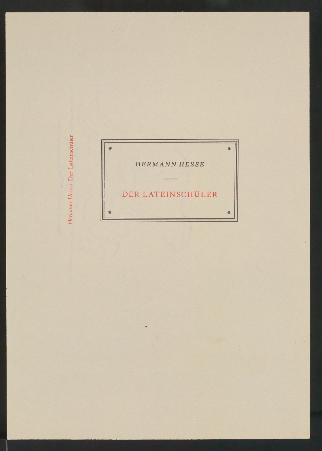 Probedrucke von Titelschild und Rückenschild für Der Lateinschüler — Blatt 7