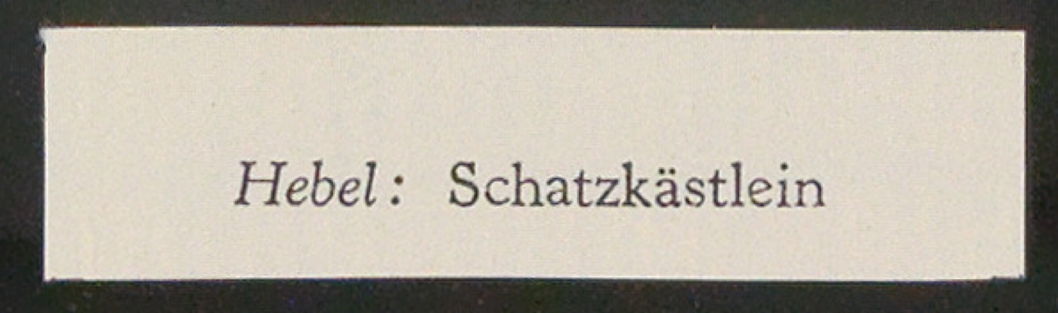Probedrucke und montierter Entwurf für Titelschild von Das Schatzkästlein — Blatt 19
