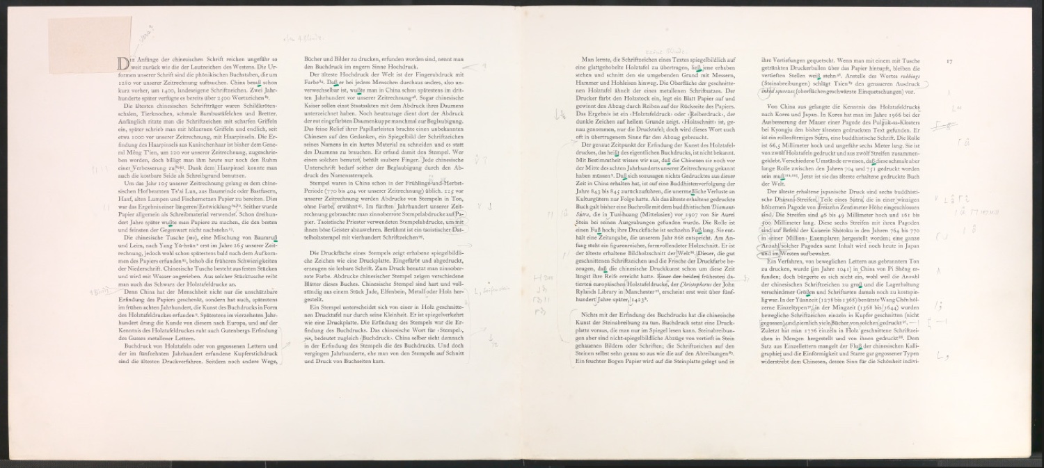 Korrekturfahne einer Doppelseite von Chinesisches Gedichtpapier vom Meister der Zehnbambushalle — Blatt 2