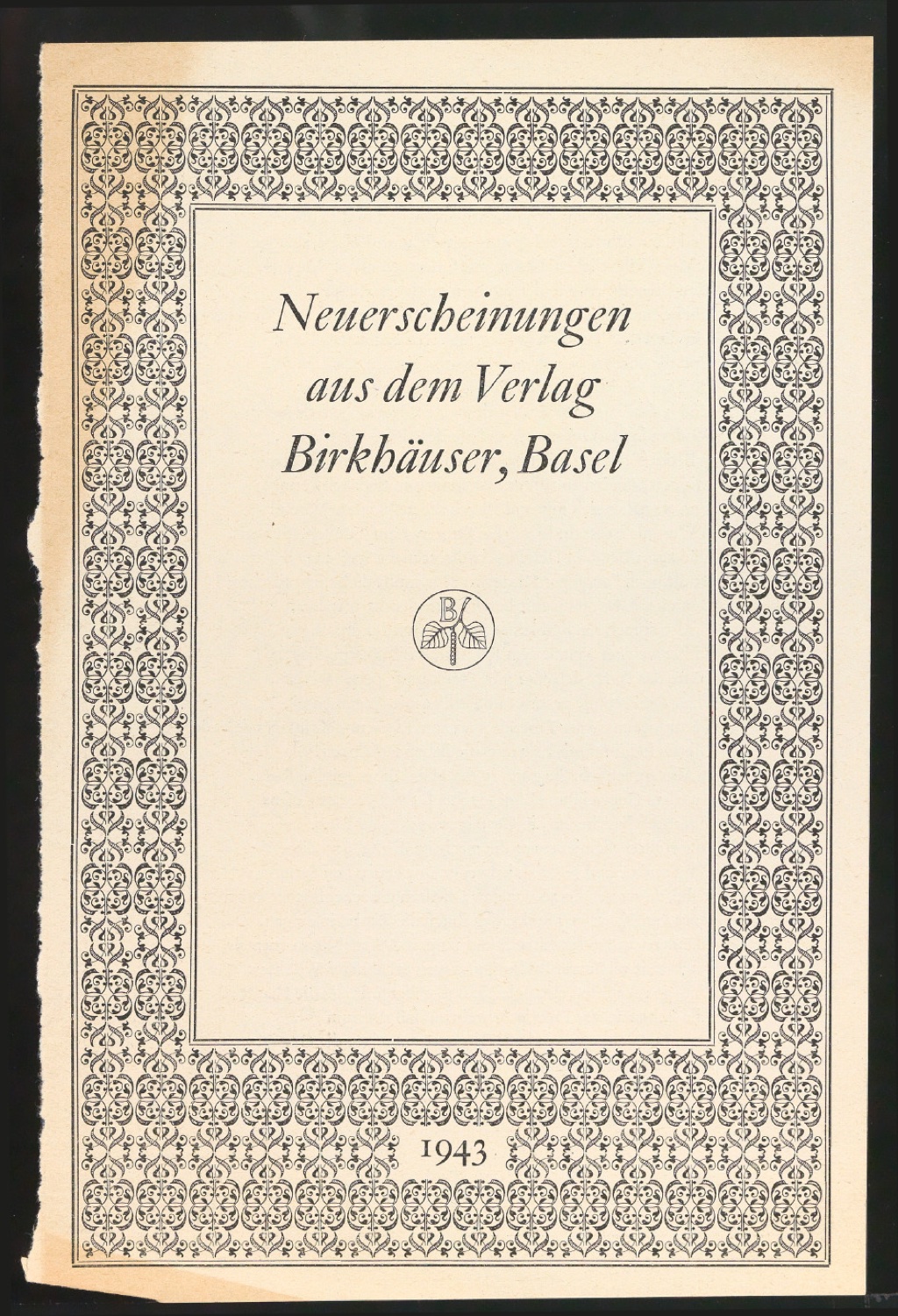Probedrucke für das Titelblatt von Verlagsprogramm Neuerscheinungen aus dem Verlag Birkhäuser — Blatt 3