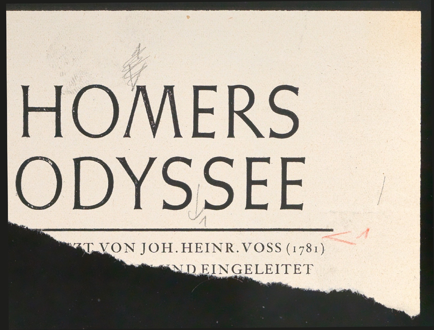Probedruck für den Buchtitel von Odyssee — Blatt 1