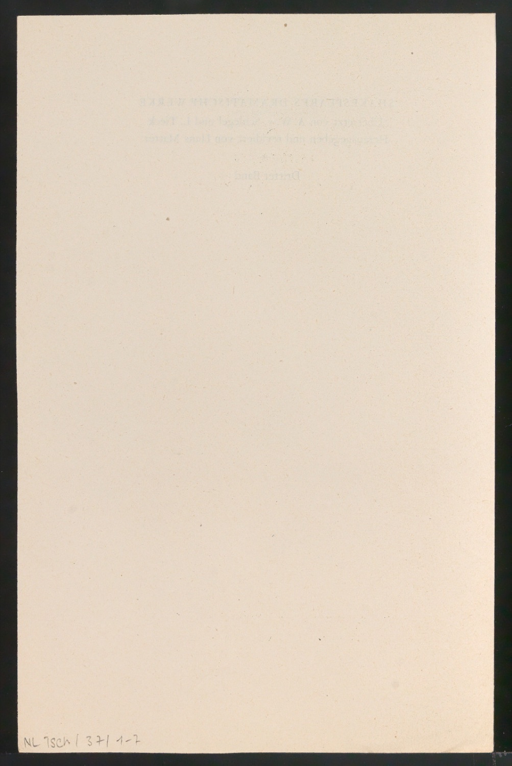 Probedruck von Titelblatt für Shakespeares dramatische Werke, Band 3 — Blatt 3