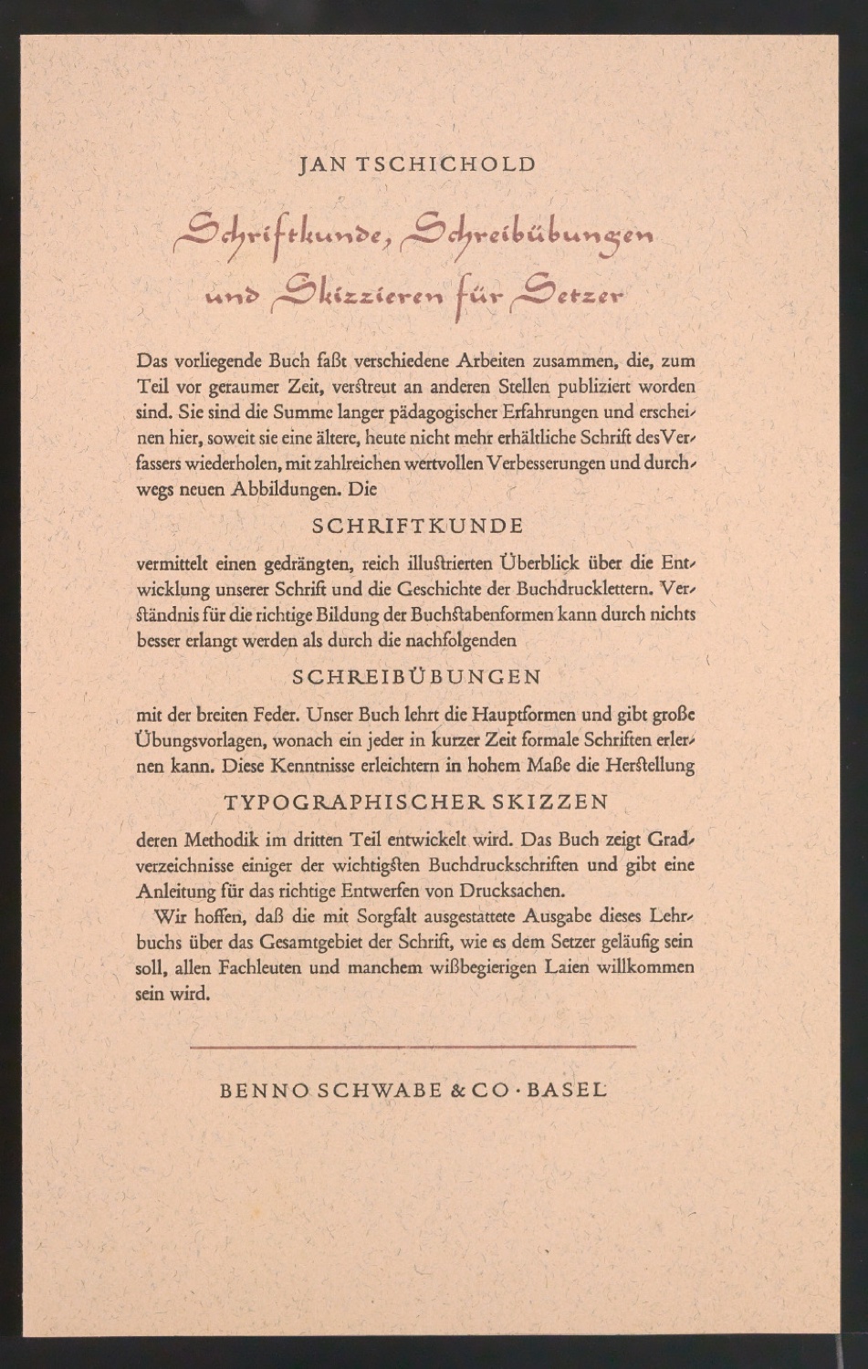 Bestellschein für Schriftkunde, Schreibübungen und Skizzieren für Setzer — Blatt 1