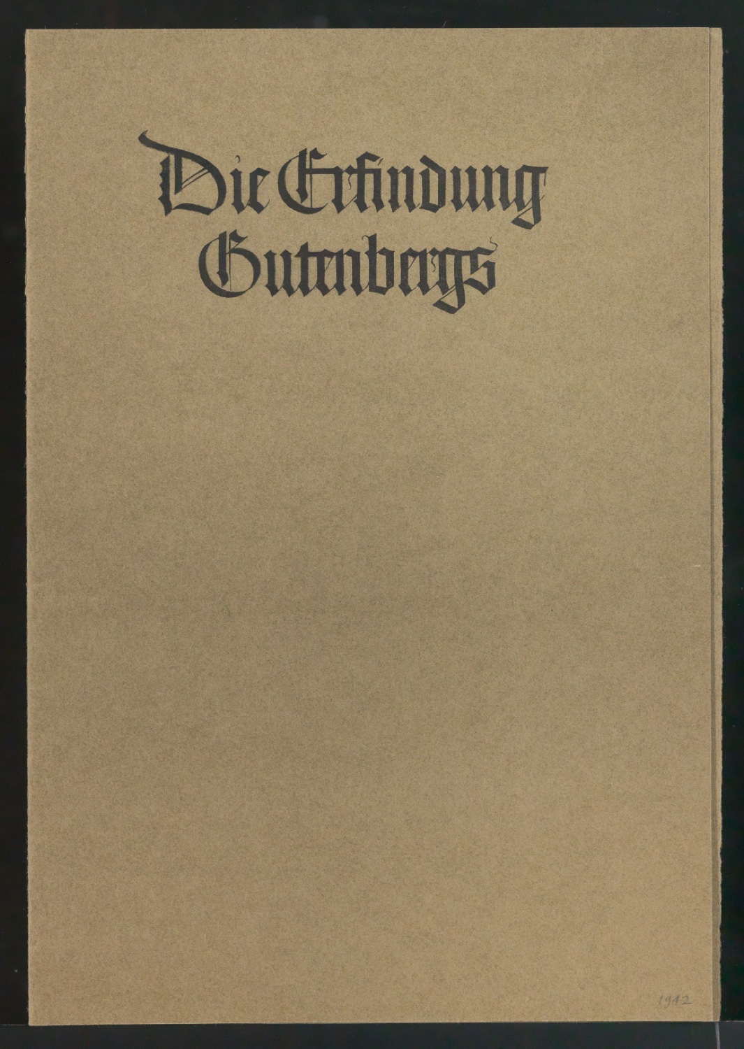 Probedruck für den Bucheinband von Ausstellungspublikation Die Erfindung Gutenbergs — Blatt 1