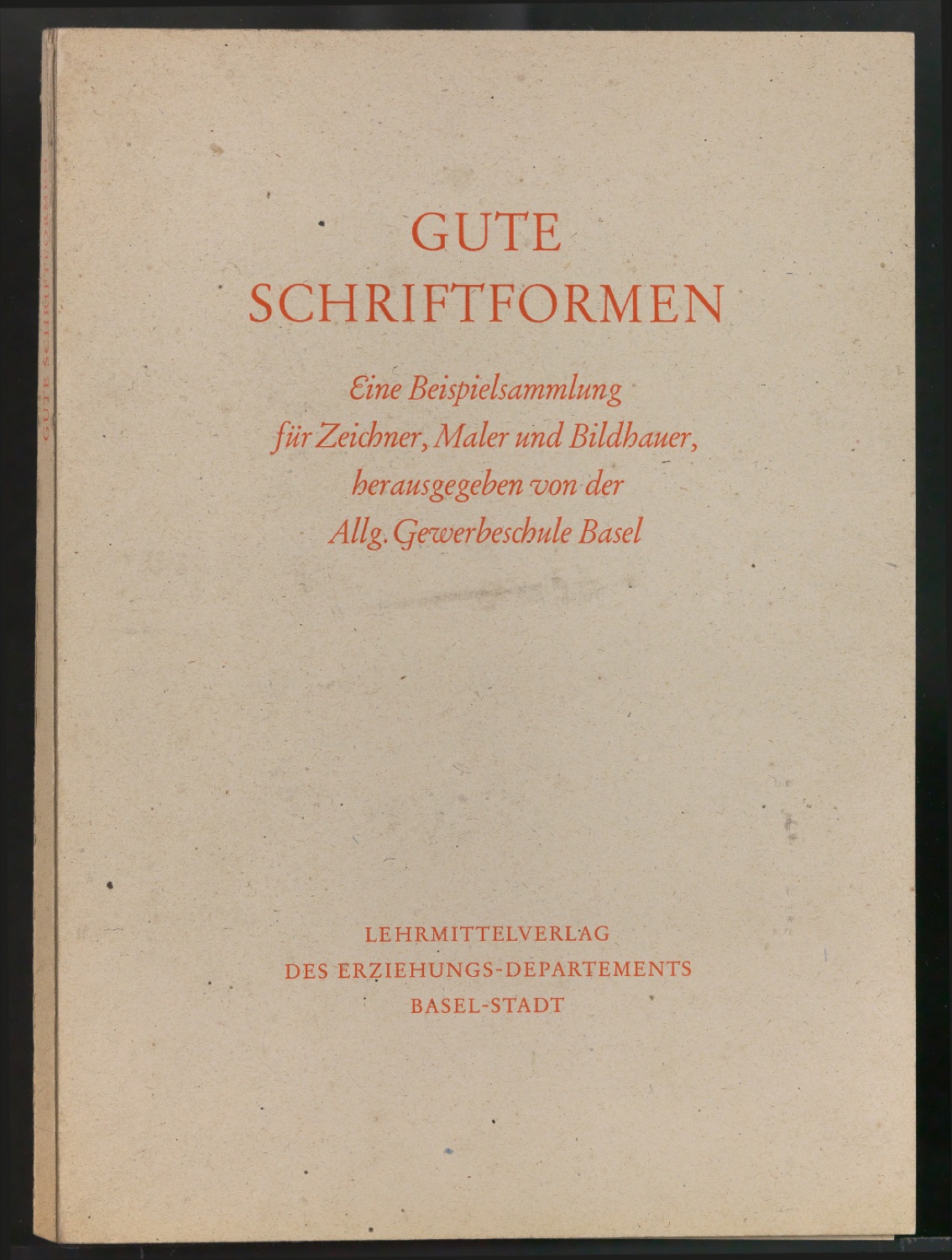 Umschlagkarton für Gute Schriftformen — Blatt 1