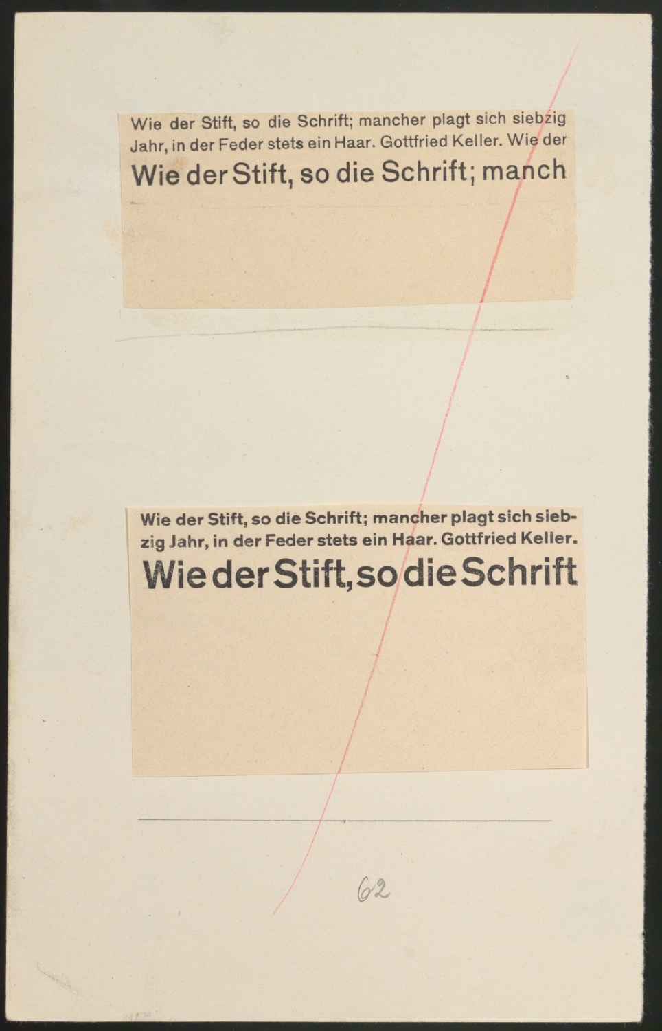 Probedruck einer Illustration für Schriftkunde, Schreibübungen und Skizzieren für Setzer — Blatt 1