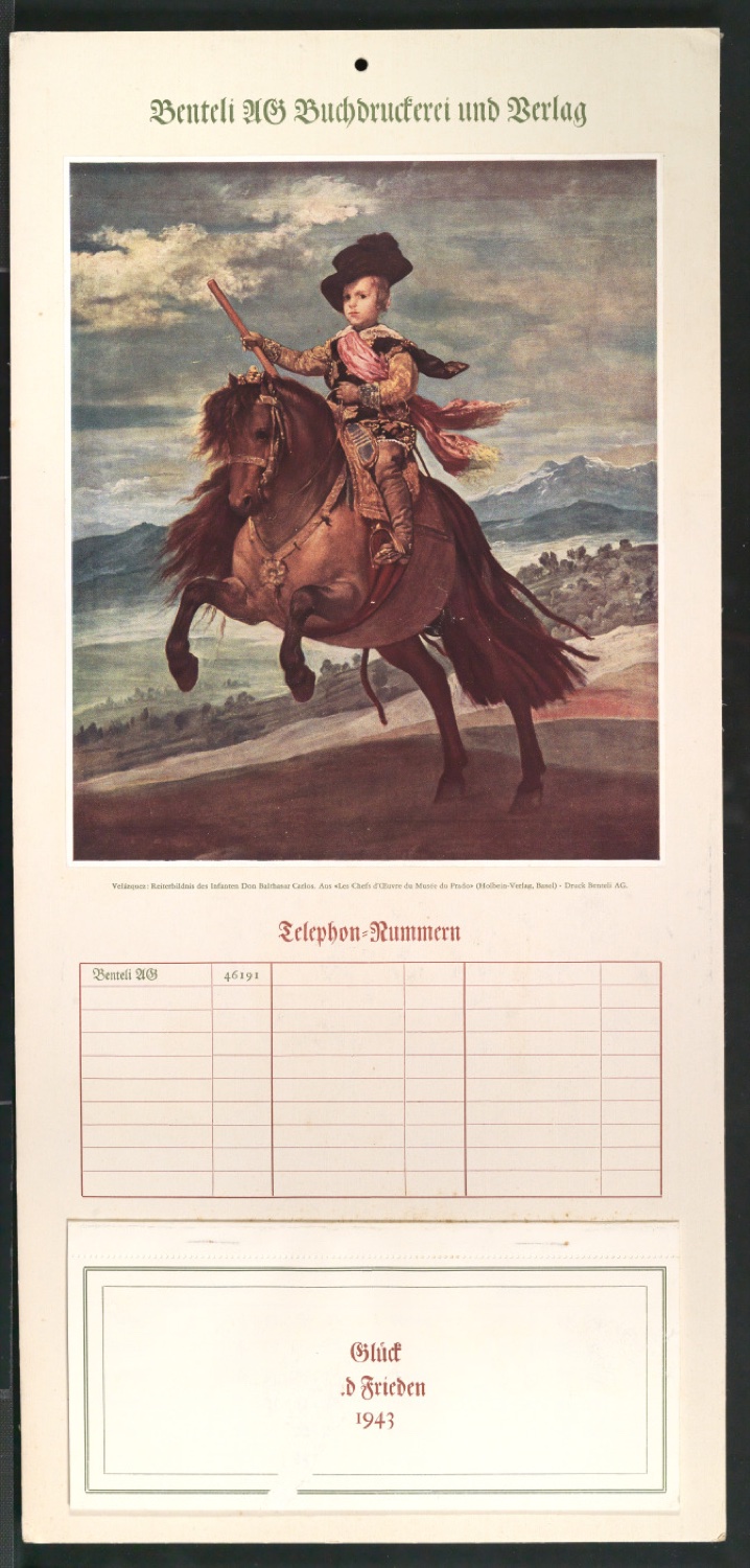 Wandkalender Glück und Frieden 1943 — Blatt 1