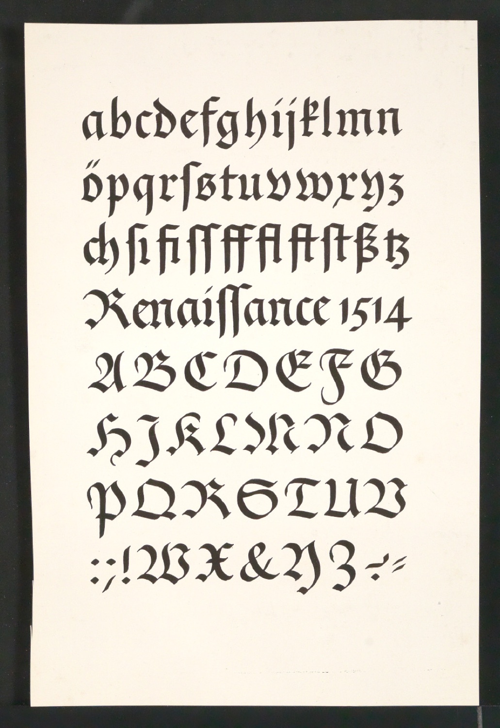 Probedrucke für Illustrationen von Schriftkunde, Schreibübungen und Skizzieren für Setzer — Blatt 5