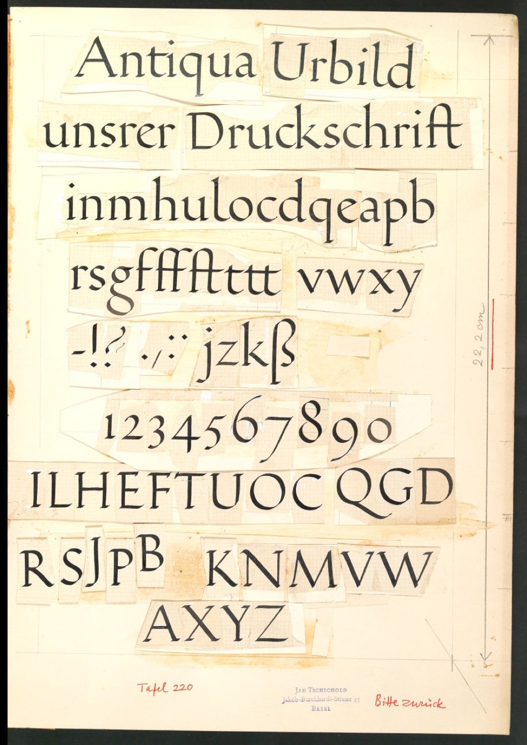 Originalzeichnungen zu Schriftkunde — Blatt 7