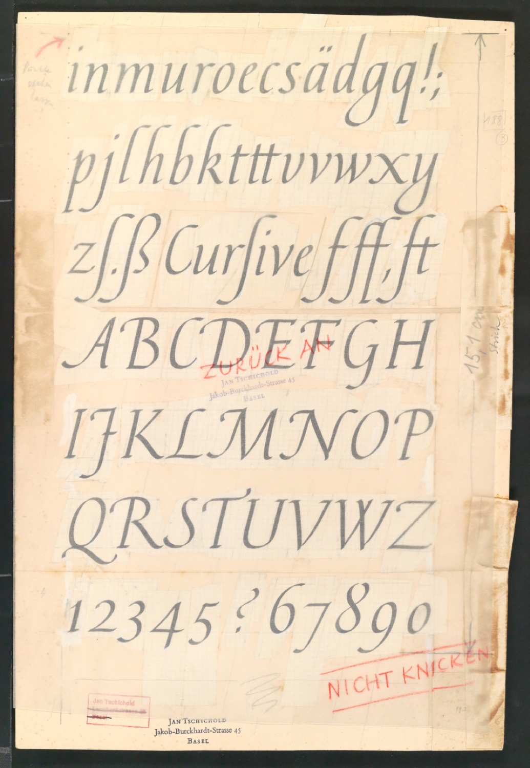 Originalzeichnungen zu Schriftkunde — Blatt 9