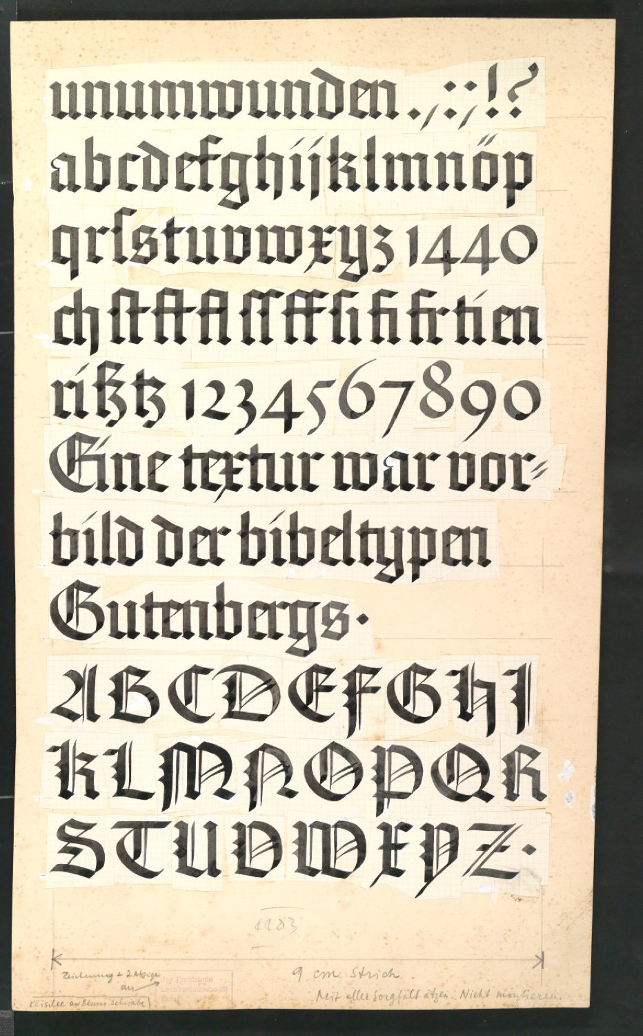 Originalzeichnungen zu Schriftkunde — Blatt 11