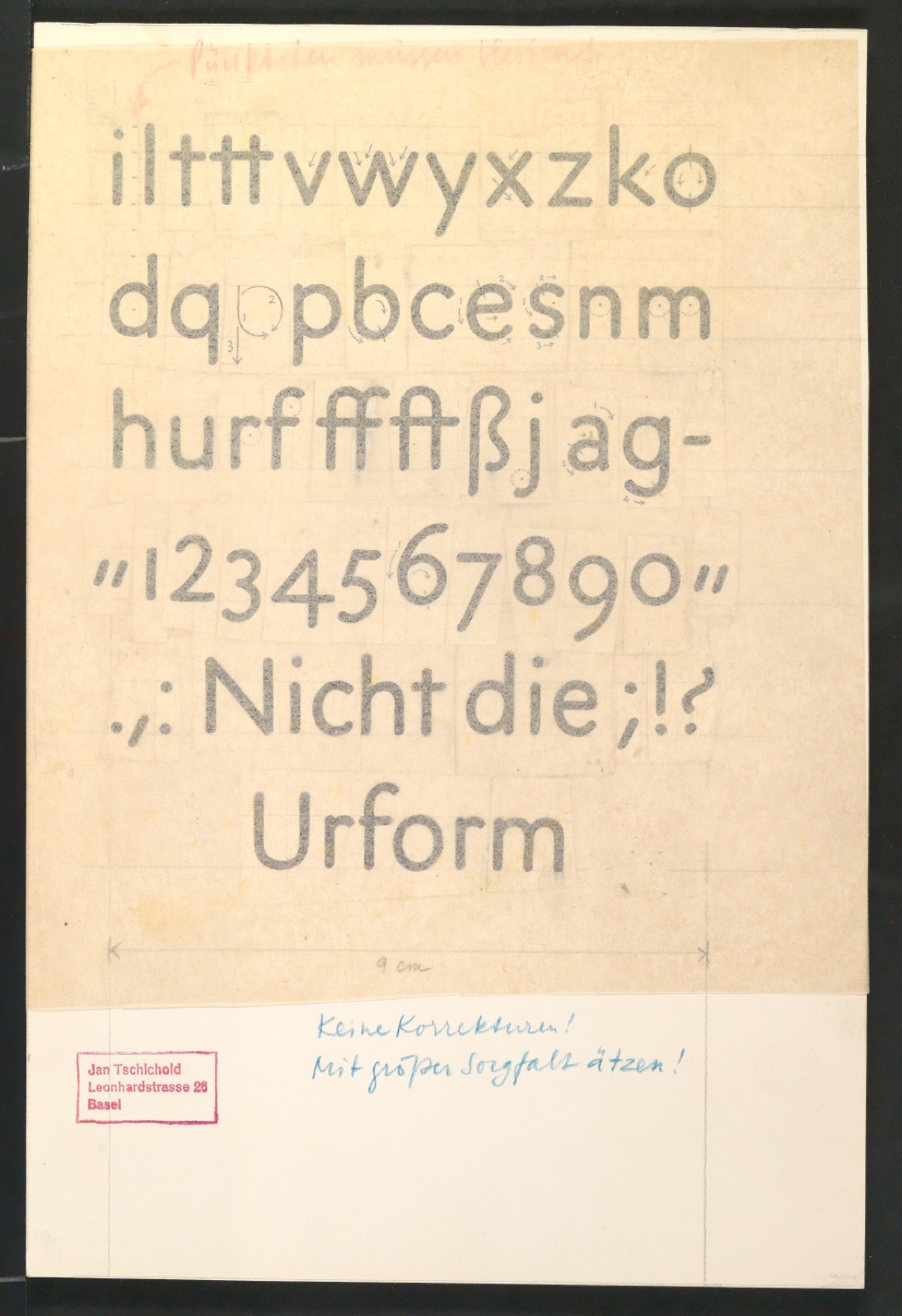 Originalzeichnungen zu Schriftkunde — Blatt 13
