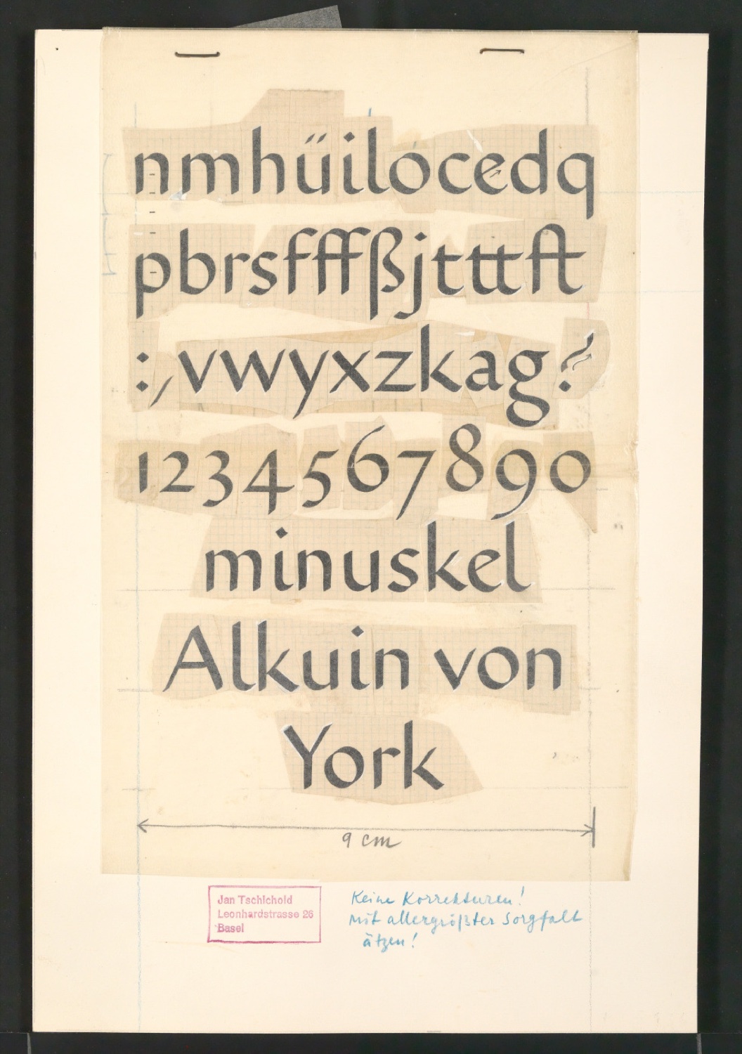Originalzeichnungen zu Schriftkunde — Blatt 15