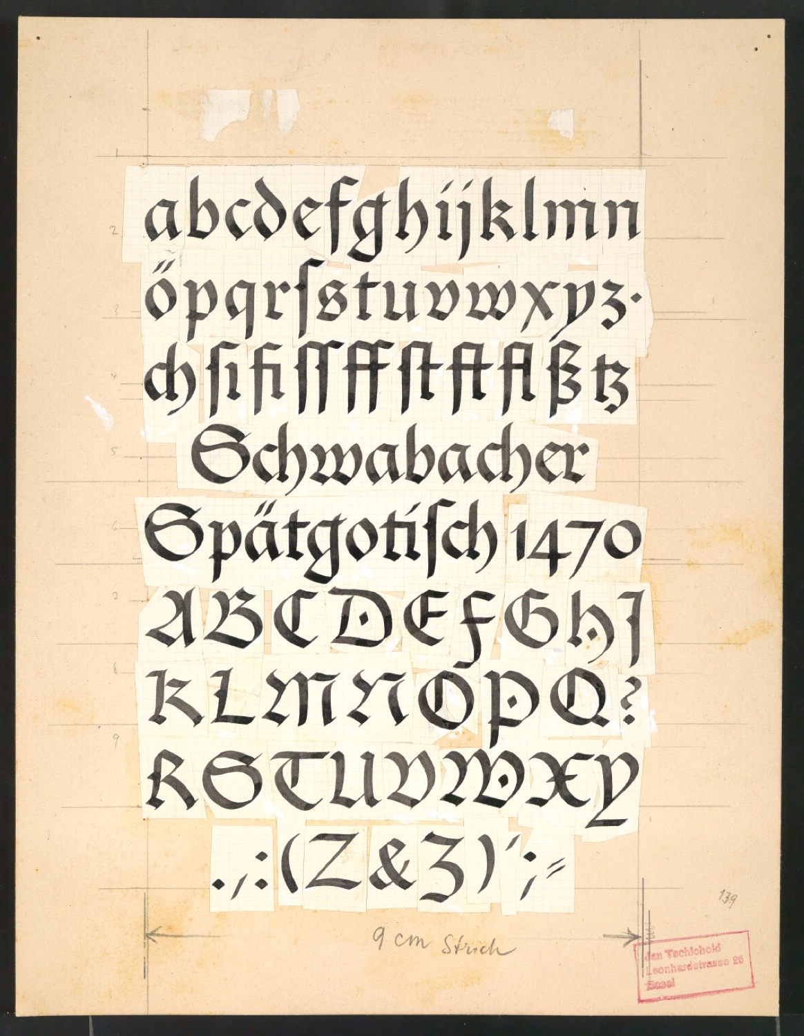 Originalzeichnungen zu Schriftkunde — Blatt 19