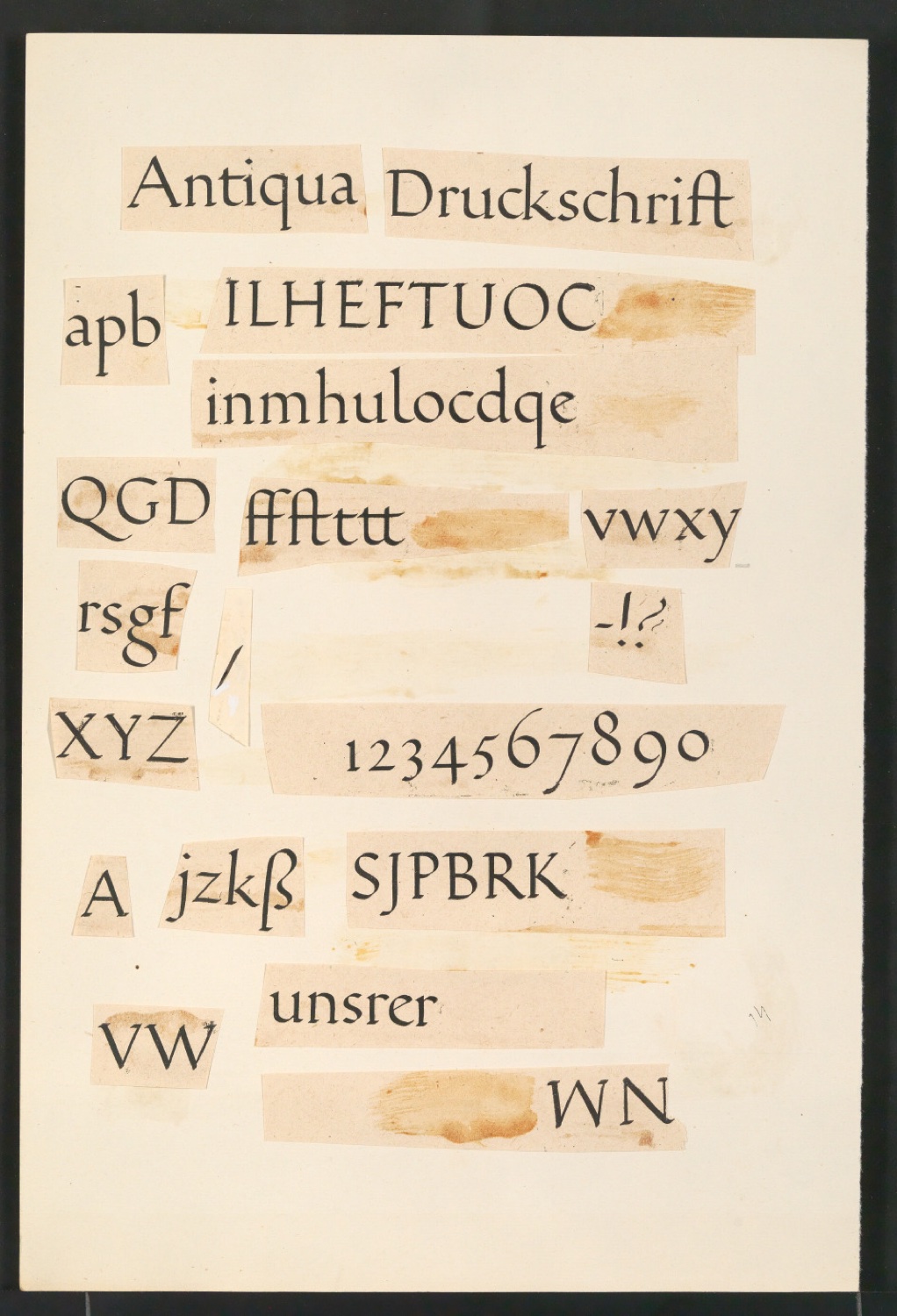 Originalzeichnungen zu Schriftkunde — Blatt 25