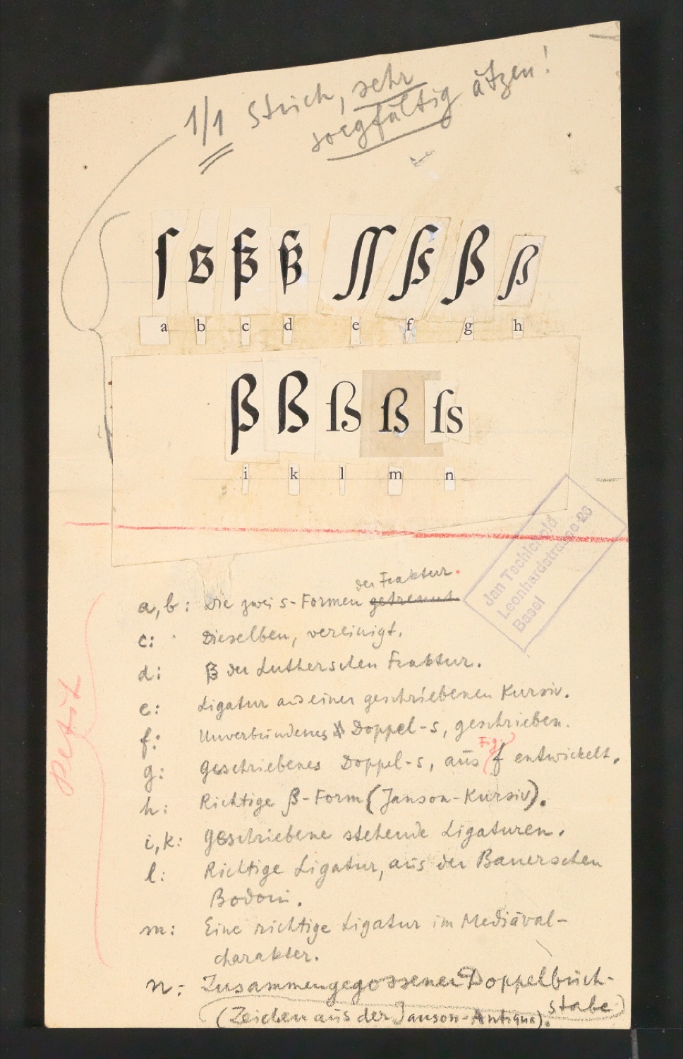 Originalzeichnungen zu Schriftkunde — Blatt 31