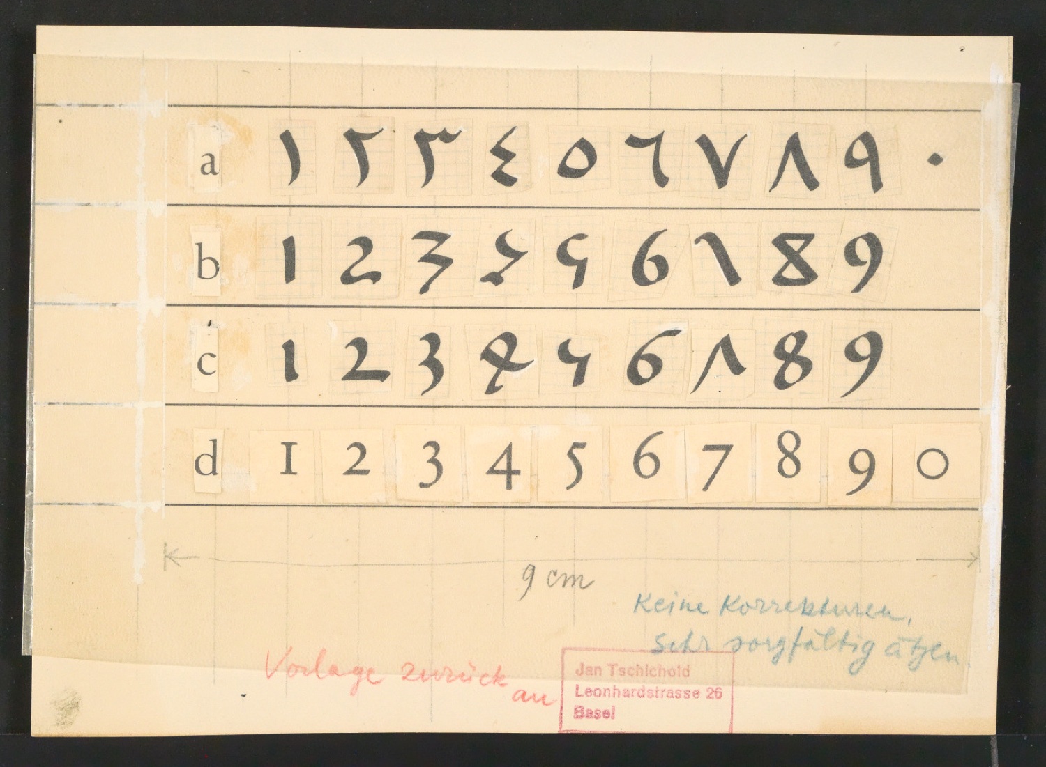 Originalzeichnungen zu Schriftkunde — Blatt 35