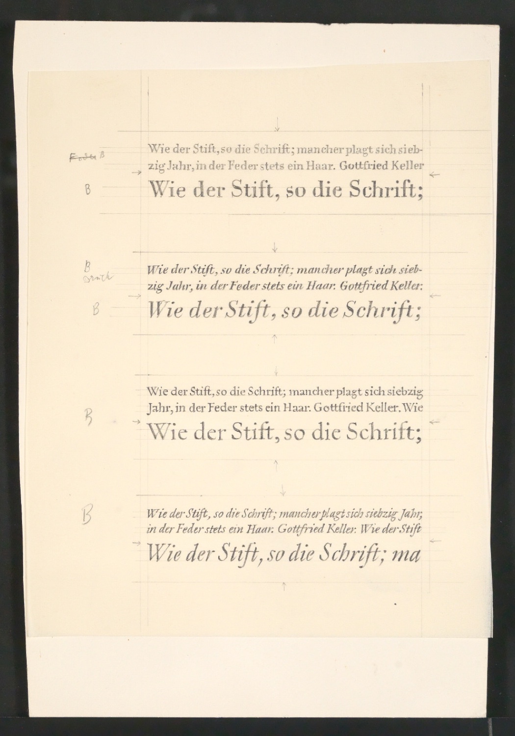 Originalzeichnungen zu Schriftkunde — Blatt 39