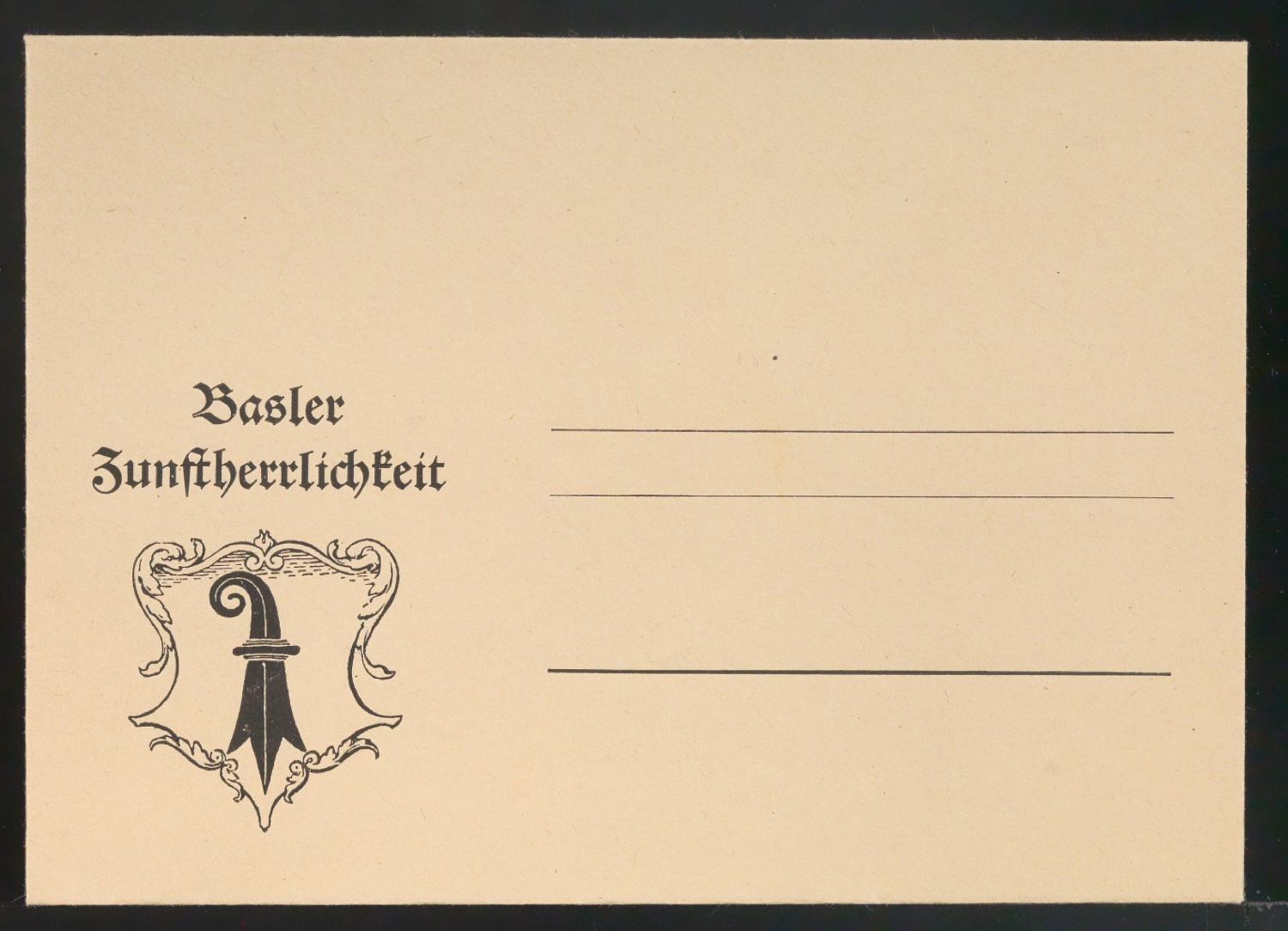 Briefumschlag Basler Zunftherrlichkeit — Blatt 1