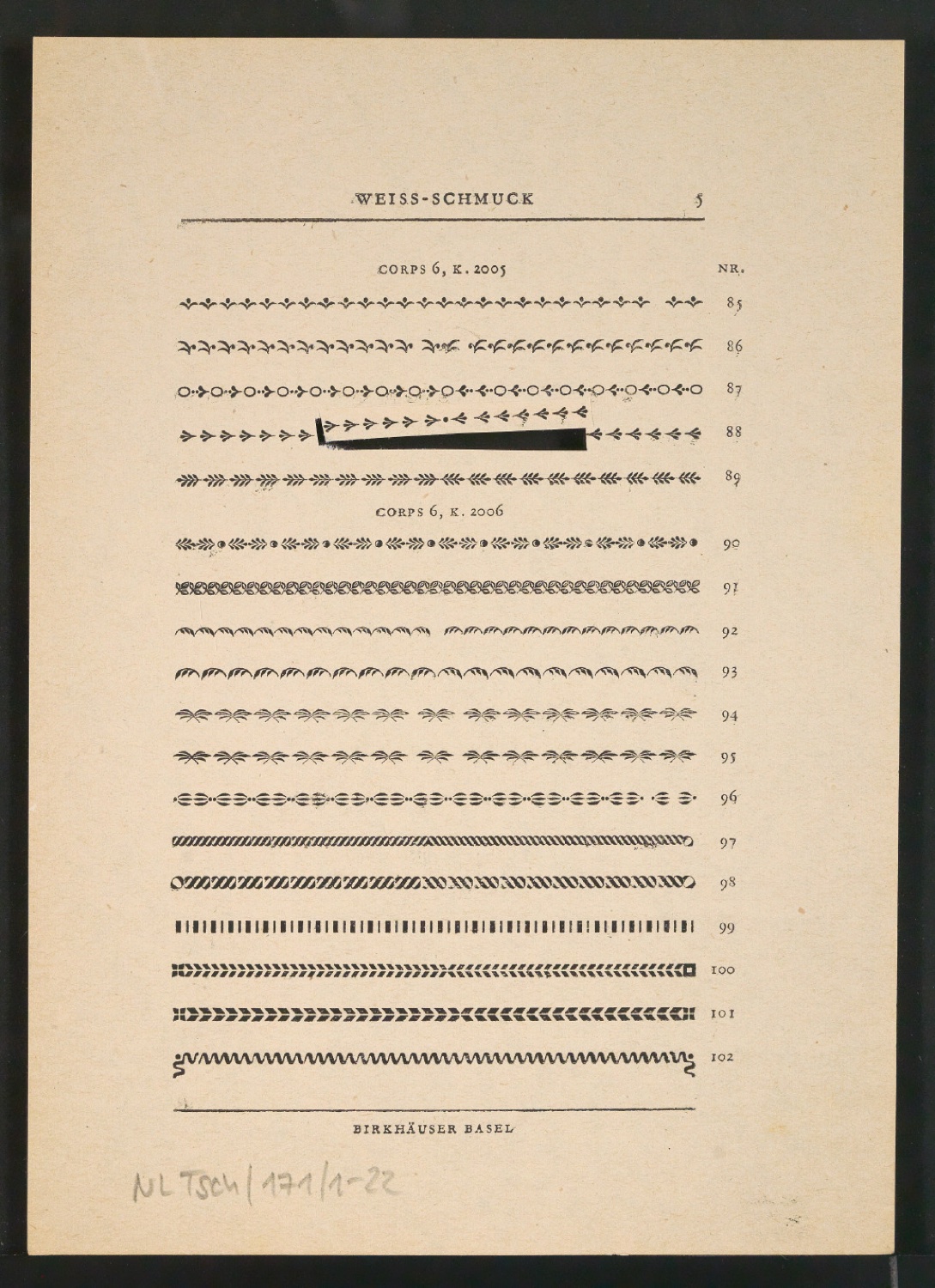 Probedruck von Seiten für Neue Ornamente — Blatt 9