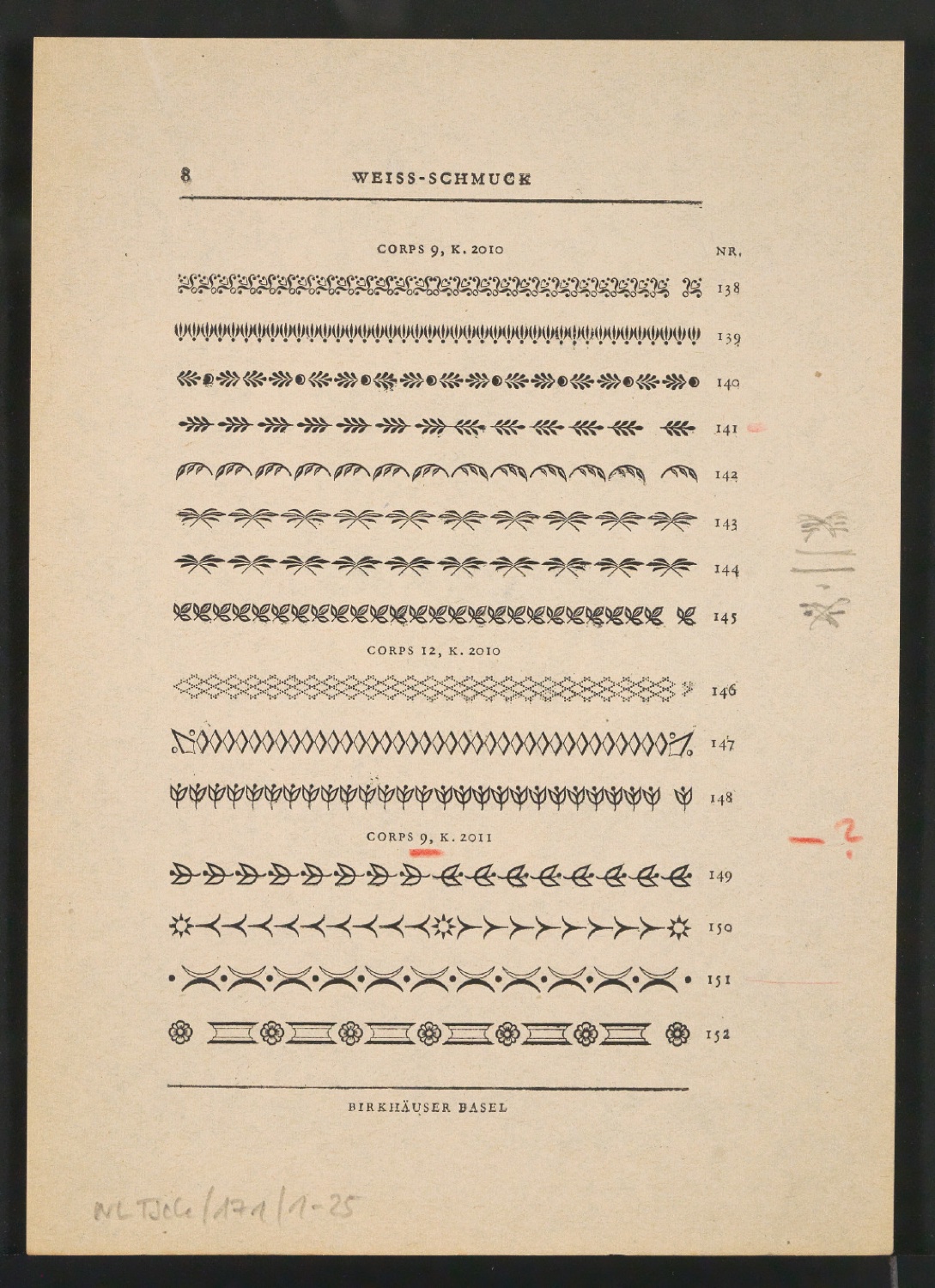 Probedruck von Seiten für Neue Ornamente — Blatt 15