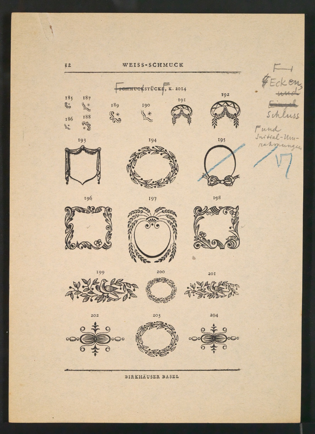 Probedruck von Seiten für Neue Ornamente — Blatt 23