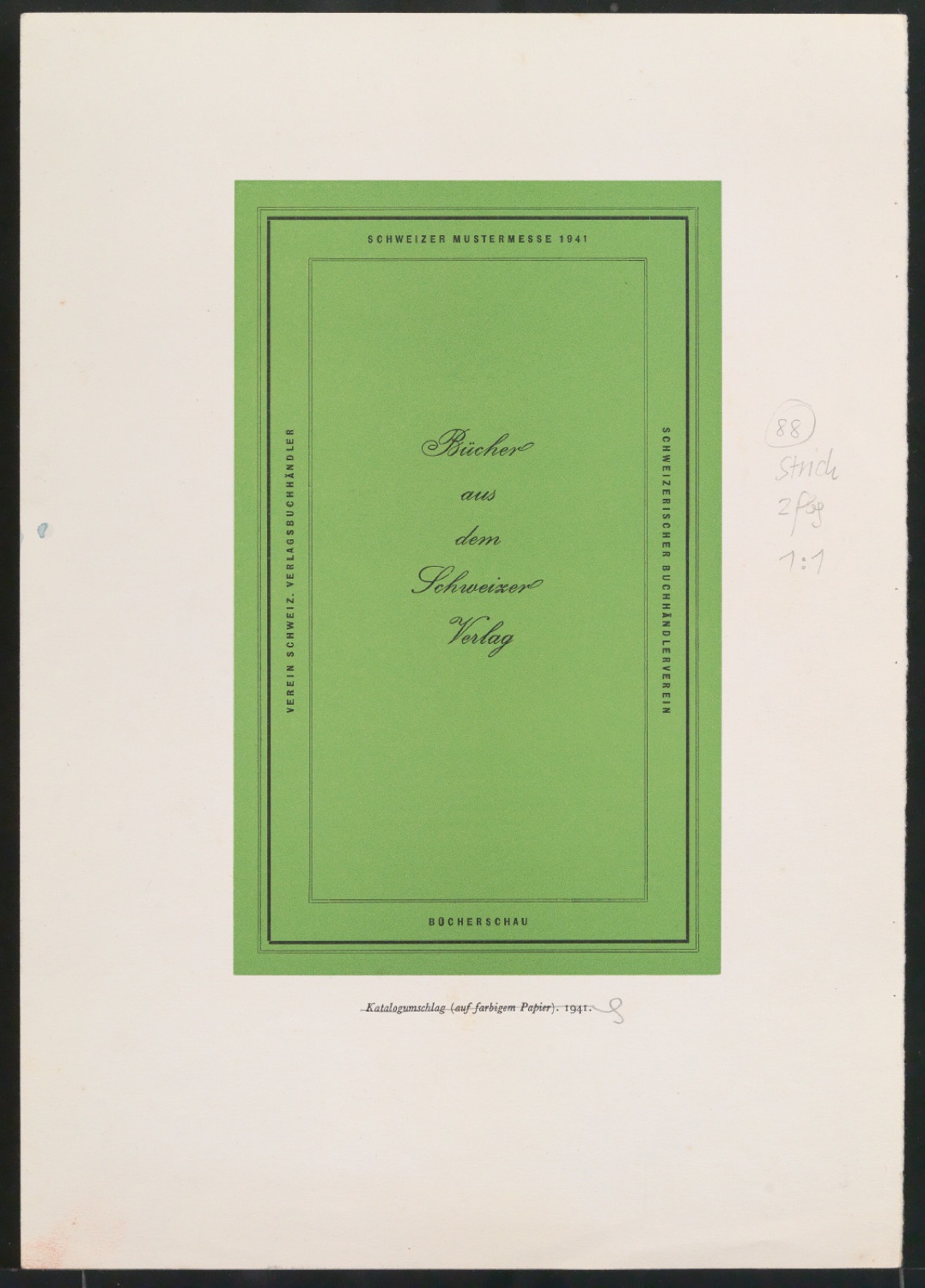 Nachdruck des Katalogumschlages für Bücher aus Schweizer Verlagen als Illustration — Blatt 1