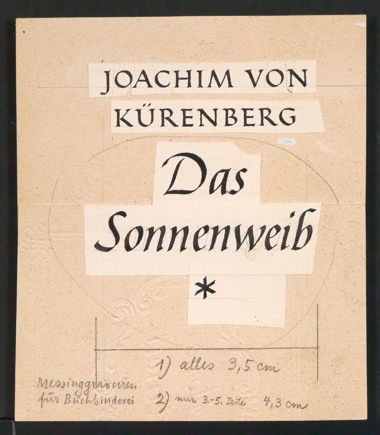 Entwurf für das Titelblatt von Das Sonnenweib — Blatt 1