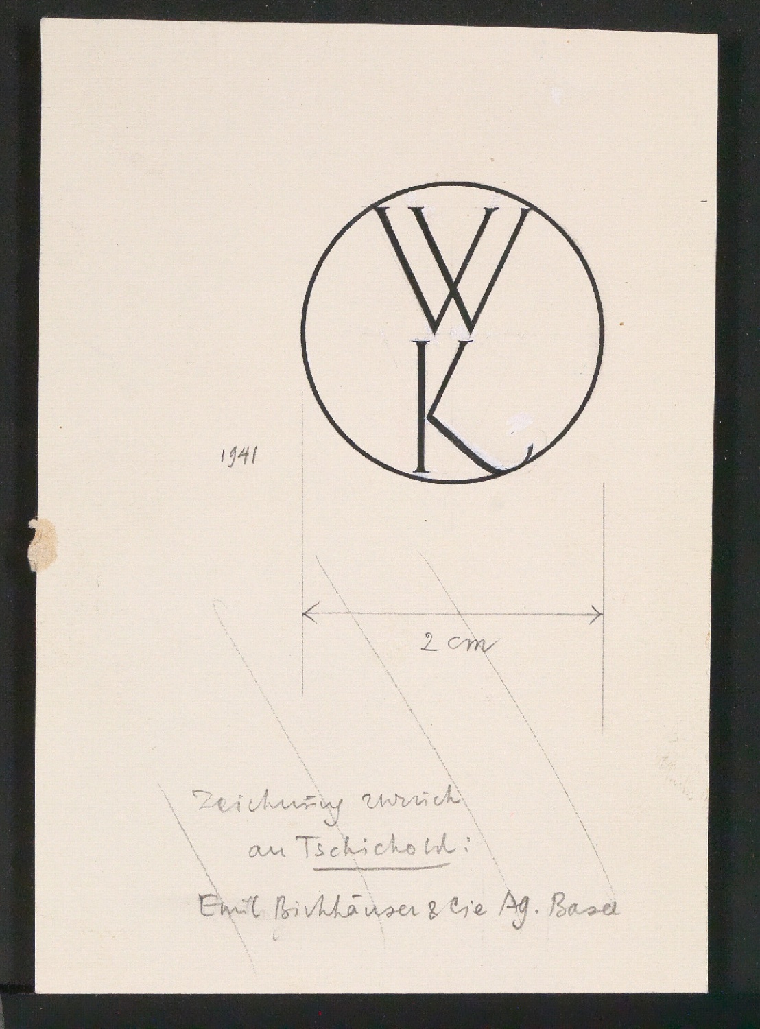 Entwurf für Firmenzeichen WK — Blatt 1