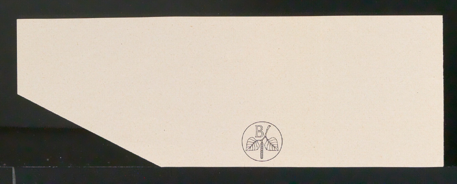 Entwürfe, Probedrucke, Klischees und Klischeeabzüge von Verlegermarke für Birkhäuser — Blatt 13