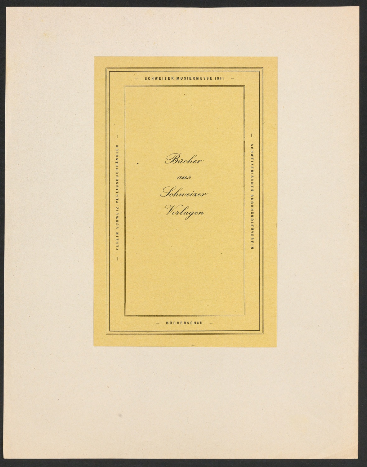 Titelblatt von Messekatalog Bücher aus Schweizer Verlagen — Blatt 1