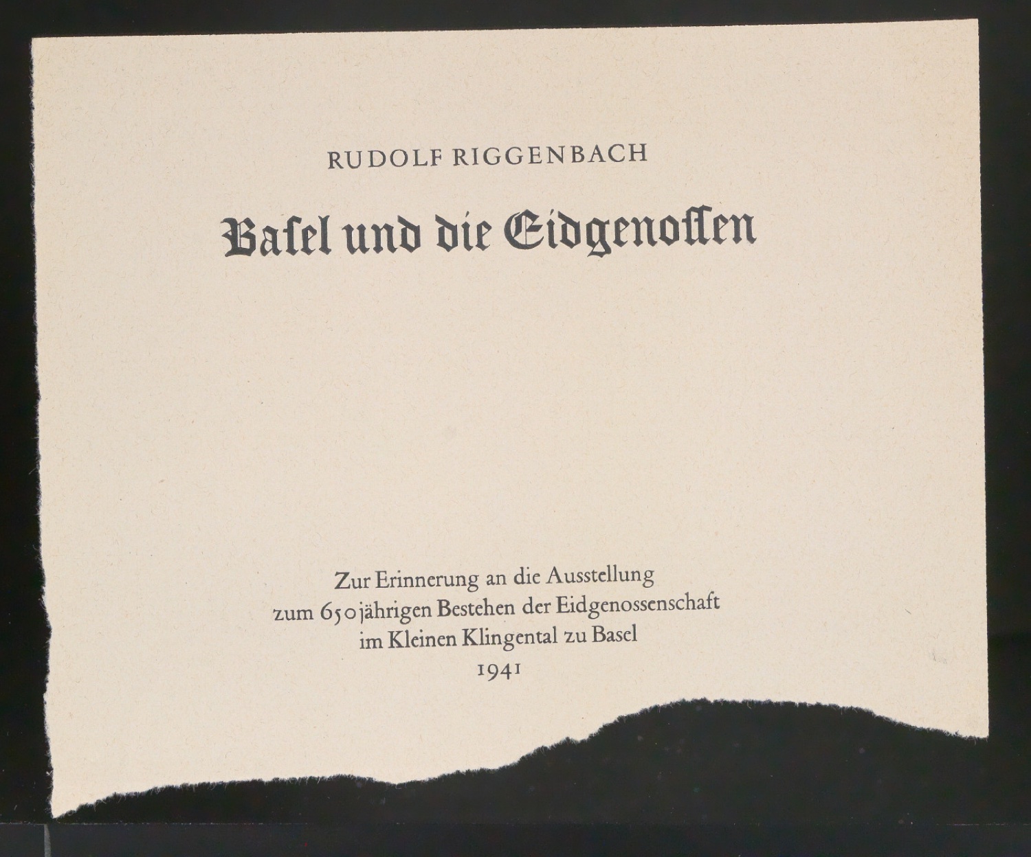 Entwurf und Probedrucke für Bucheinband und Titelblatt von Basel und die Eidgenossen — Blatt 7