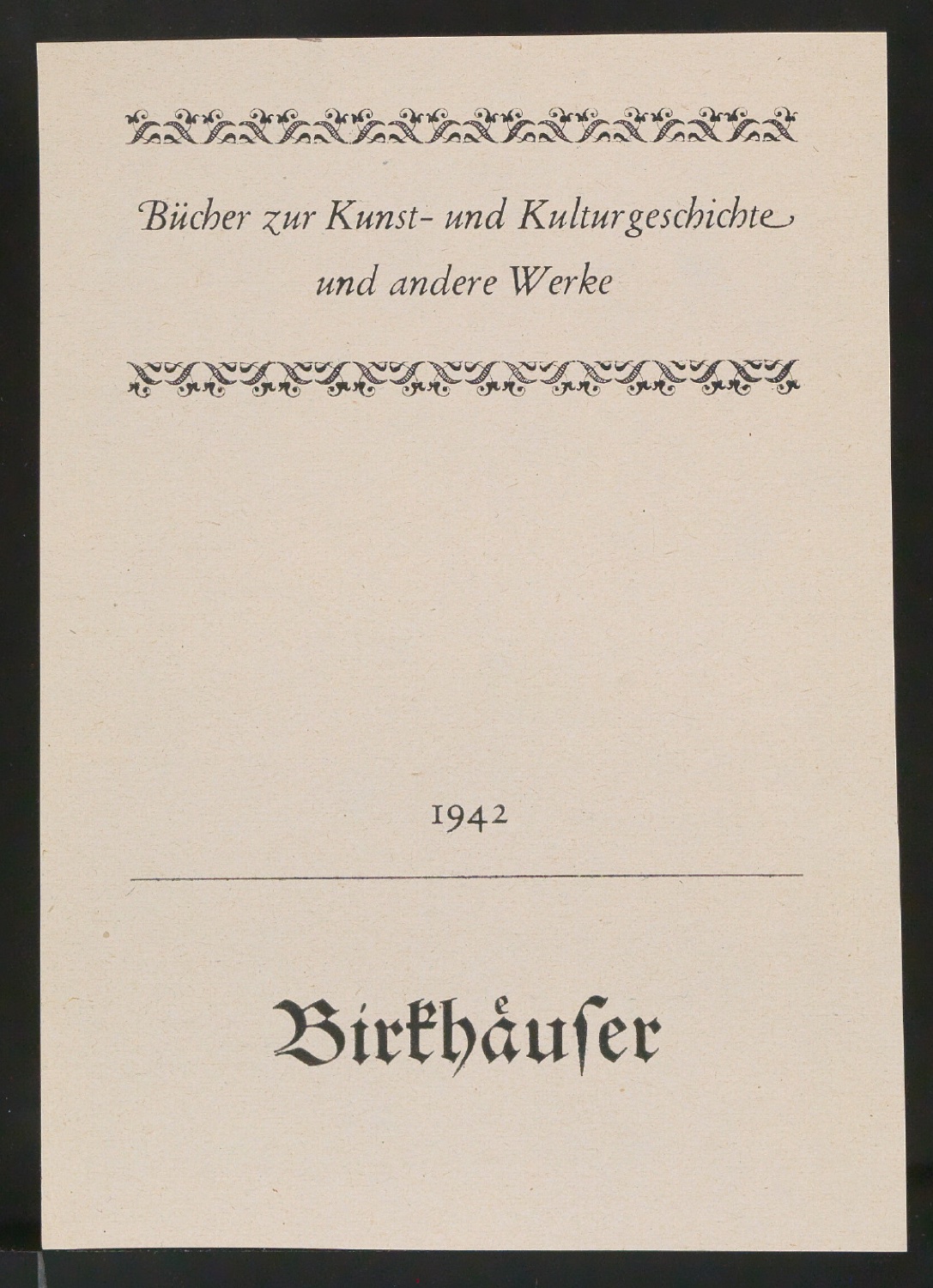 Korrekturfahnen und Probedrucke für das Titelblatt von Bücher zur Kunst- und Kulturgeschichte und andere Werke — Blatt 1
