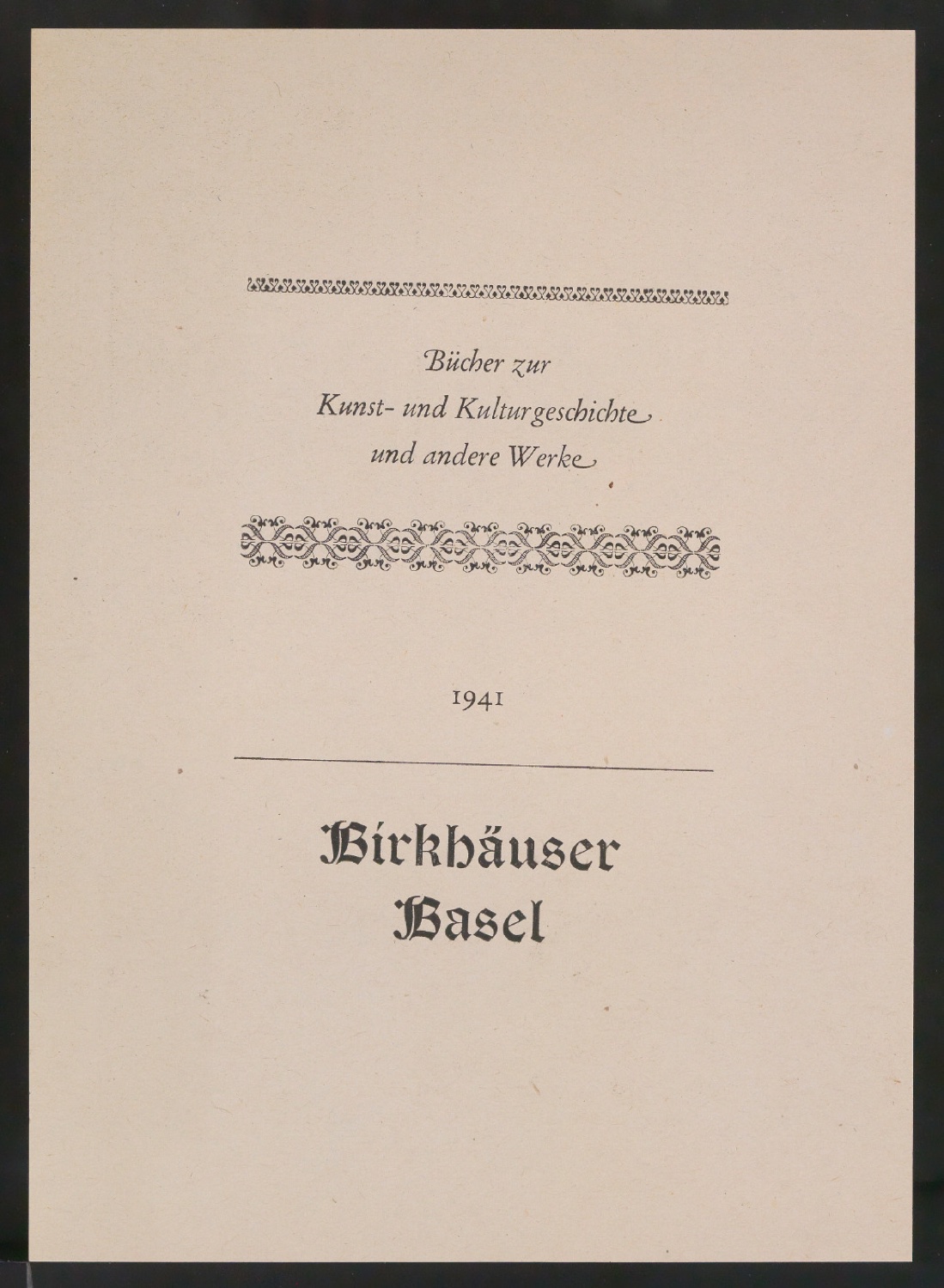 Korrekturfahnen und Probedrucke für das Titelblatt von Bücher zur Kunst- und Kulturgeschichte und andere Werke — Blatt 7
