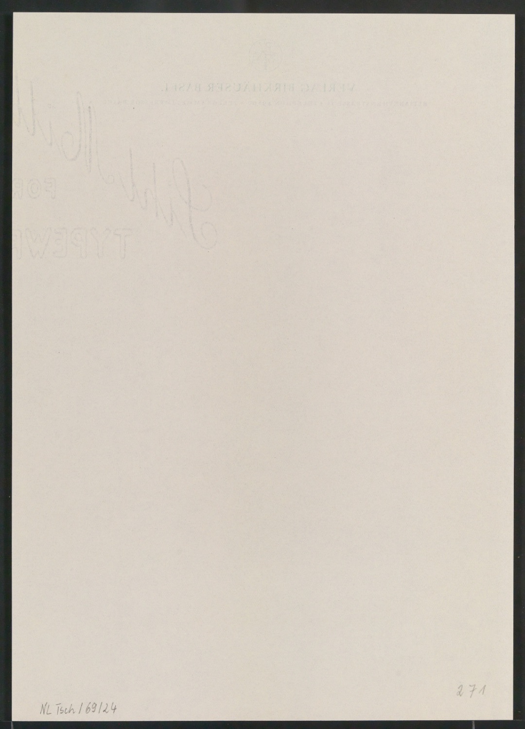 Briefbogen für Verlag Birkhäuser — Blatt 2
