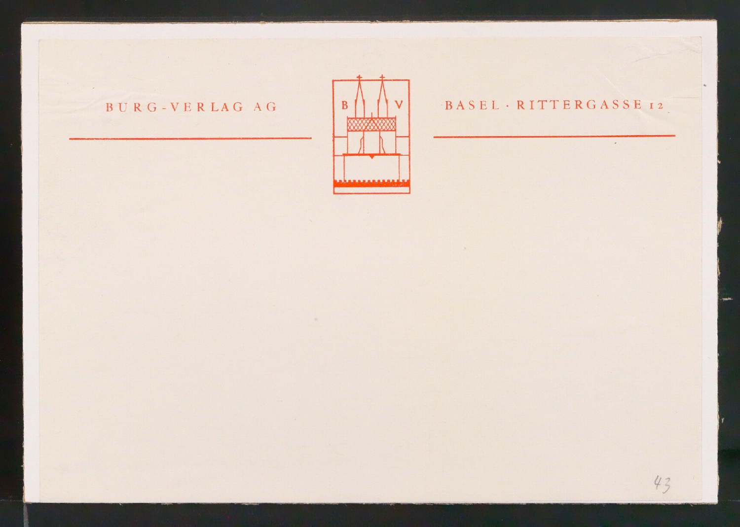 Entwürfe, Probedrucke und Belegexemplare von Verlegermarke für Burg-Verlag — Blatt 7