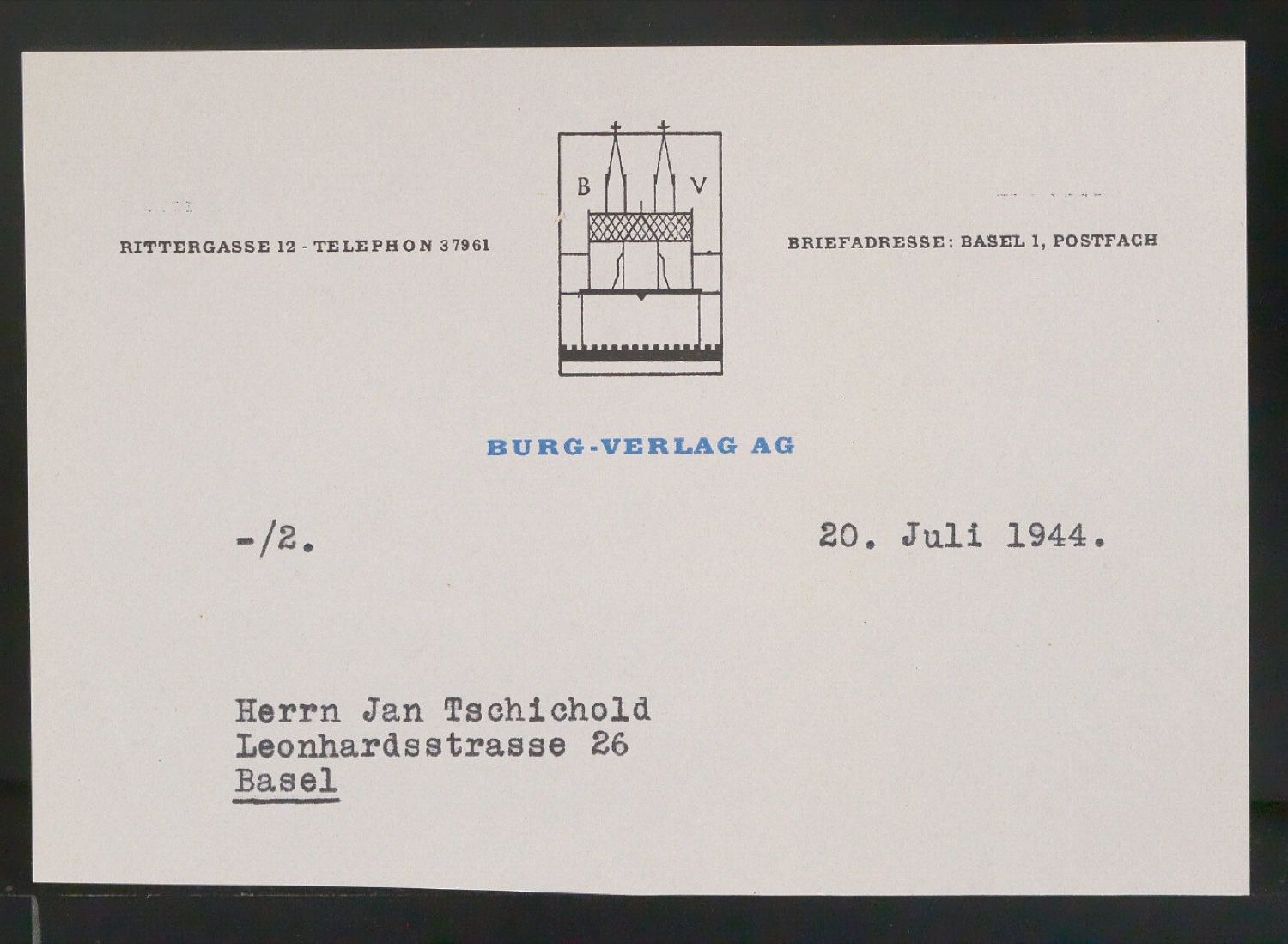 Entwürfe, Probedrucke und Belegexemplare von Verlegermarke für Burg-Verlag — Blatt 11