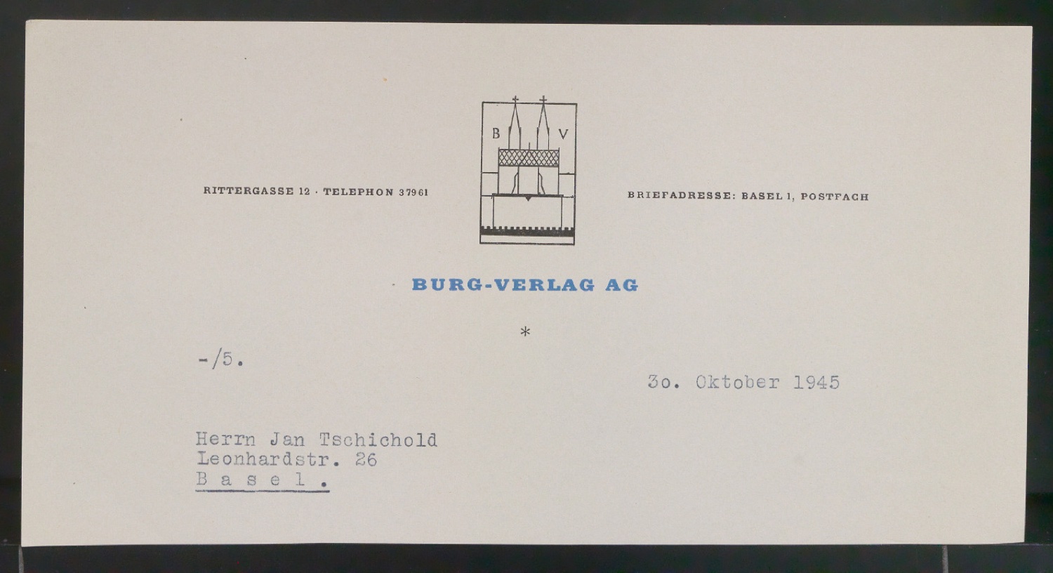 Entwürfe, Probedrucke und Belegexemplare von Verlegermarke für Burg-Verlag — Blatt 17