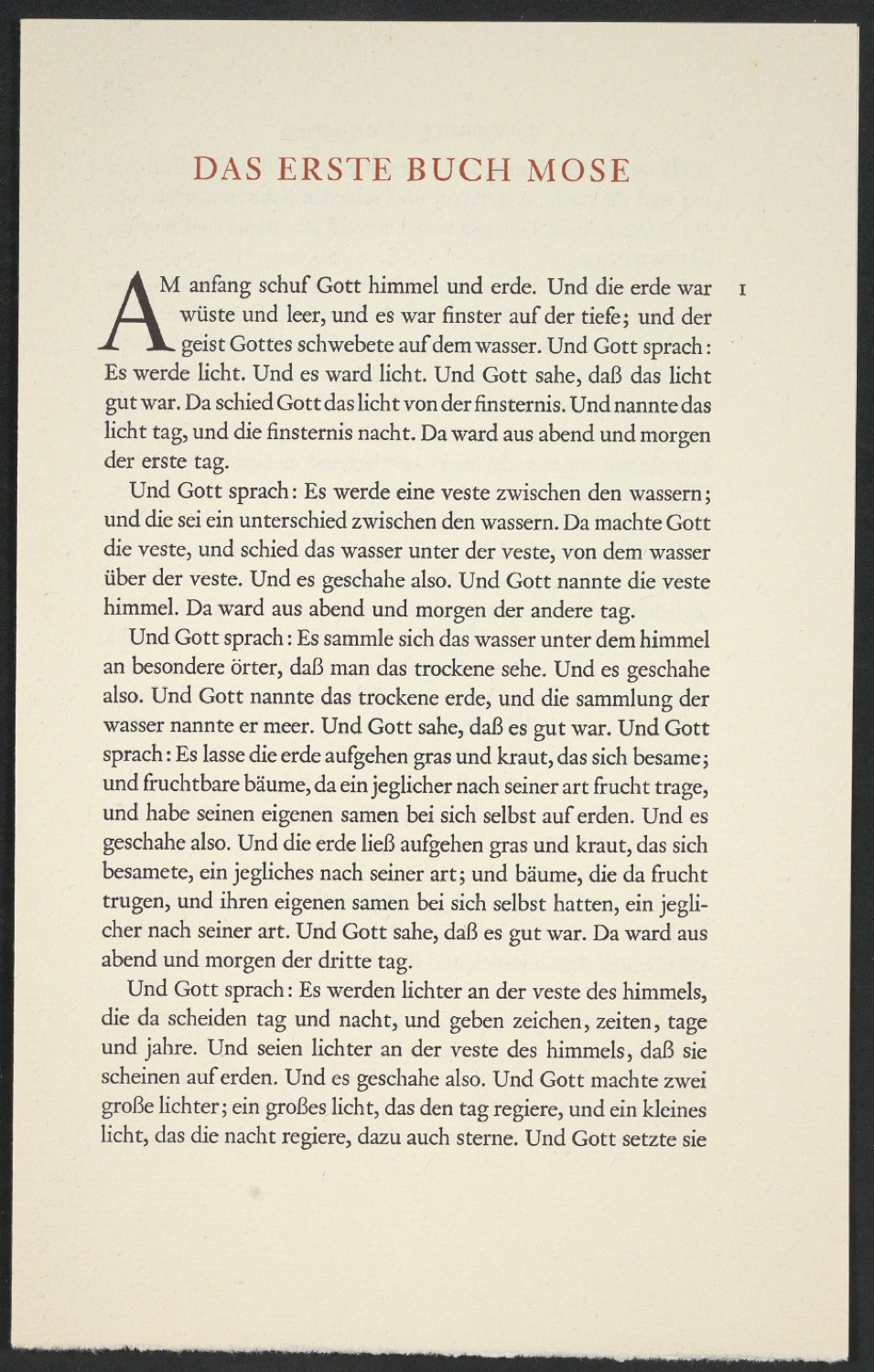 Das erste Buch Mose — Blatt 1